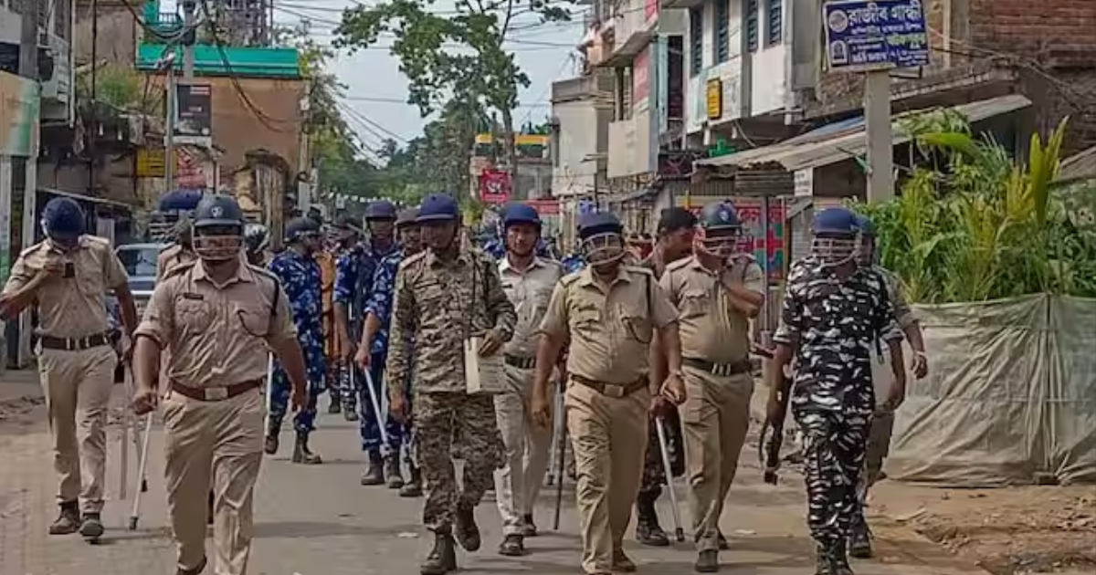 Bengal panchayat polls: Central forces start route march to instil confidence among voters in Bolpur
